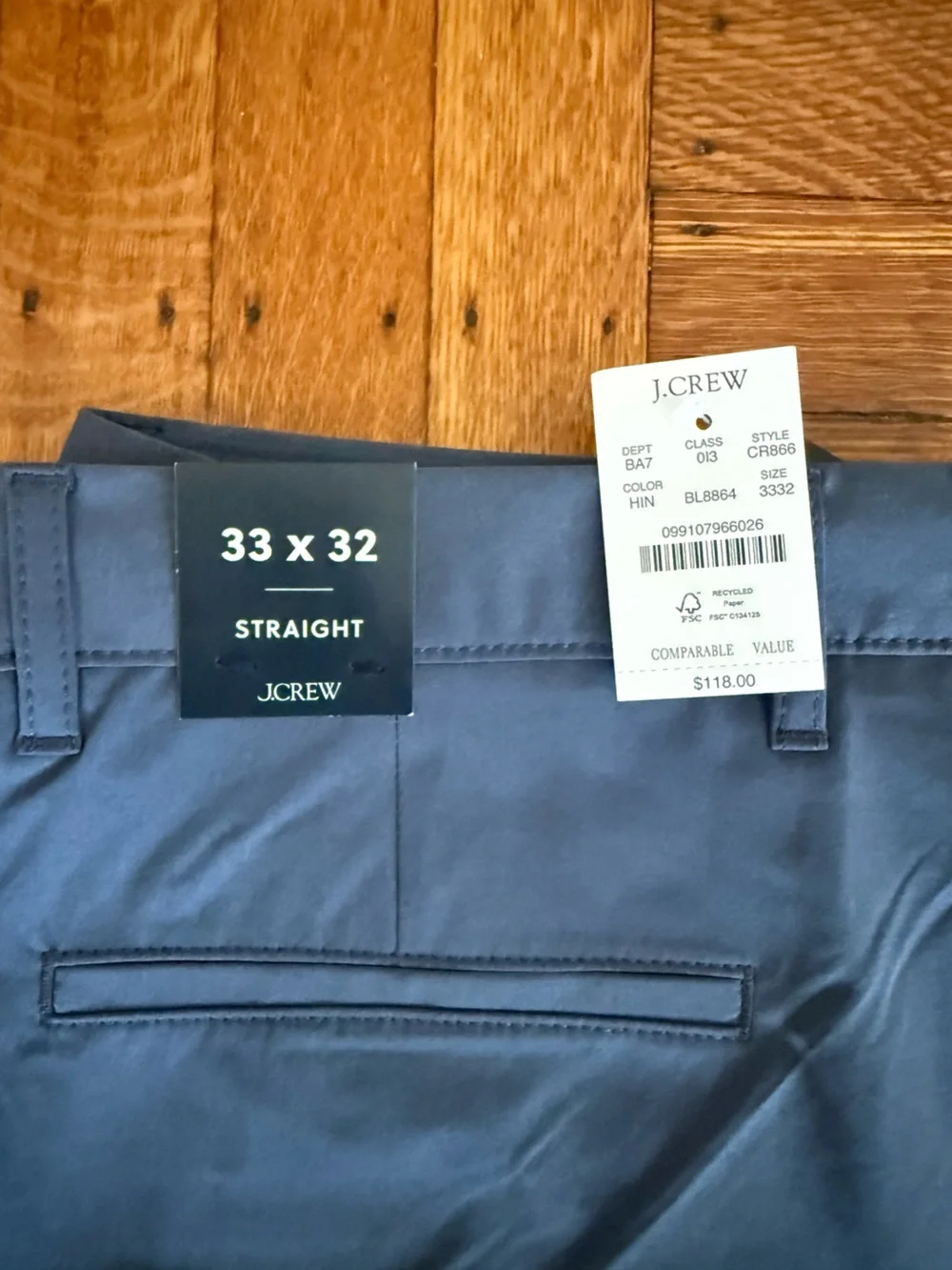 J. Crew Men's Straight Flex Chino Pants Blue